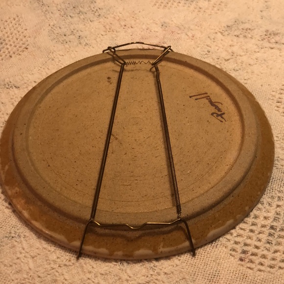 Studio Pottery Stoneware Round Plate/Pie Tray/Charger 10.5” signed - Picture 3 of 3